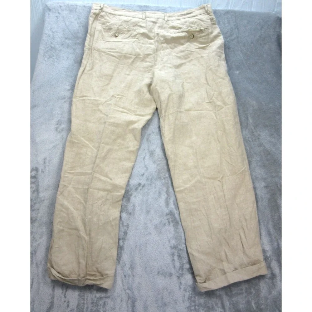 Tommy Bahama Pants Mens 42 (Actual 39 x28.5) Linen Silk Blend Chino Beige